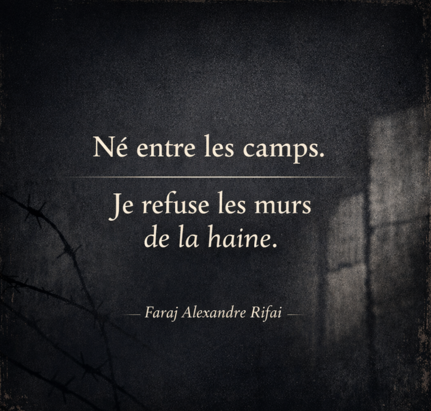 Né entre les camps, je refuse les murs de la haine